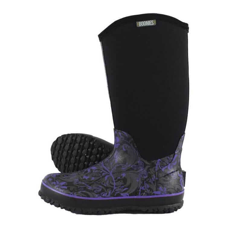 Lifestyler Tall  | Womens Gumboots | Neoprene | Purple Butterfly image 0