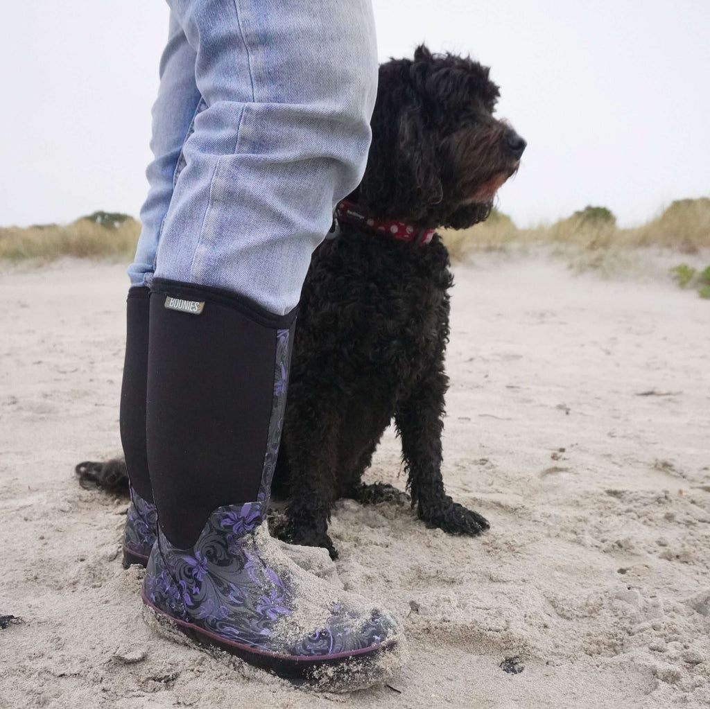 Lifestyler Tall  | Womens Gumboots | Neoprene | Purple Butterfly image 1