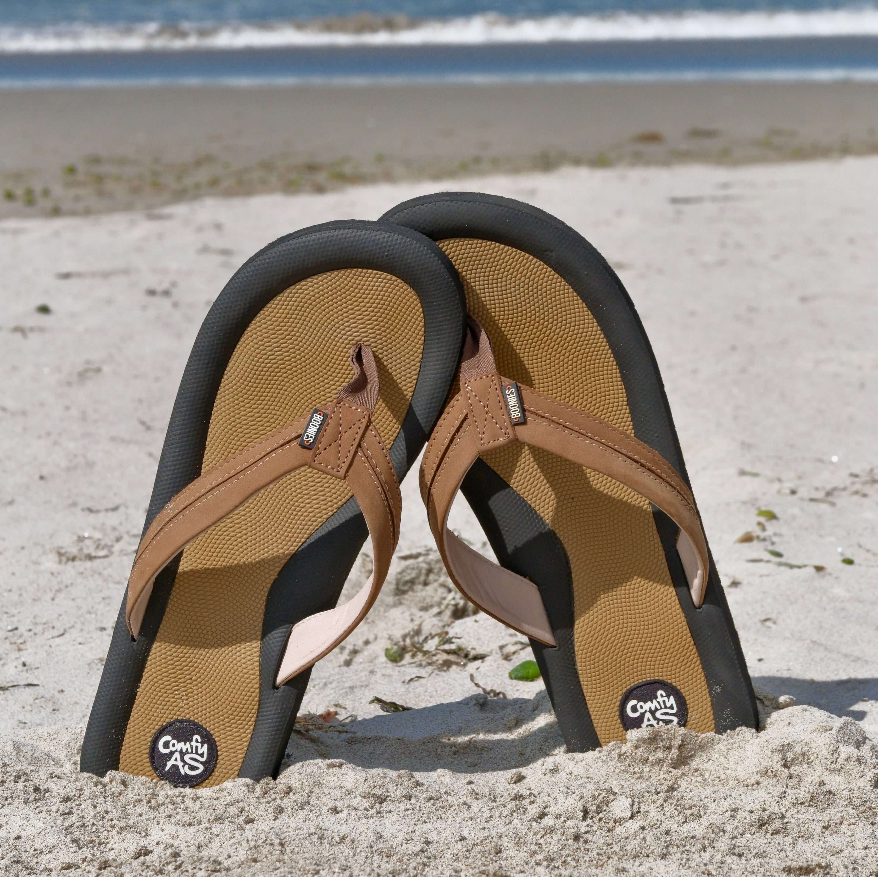 Comfy As Jandals | Brown | Leather Strap image 0